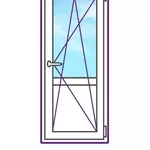 Балконная металлопластиковая дверь с поворотно-откидной створкой