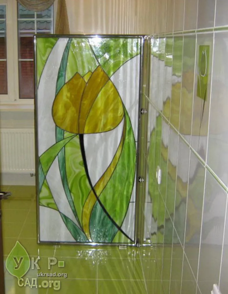 Витражное стекло,  элементы декора,  установка витража Украина