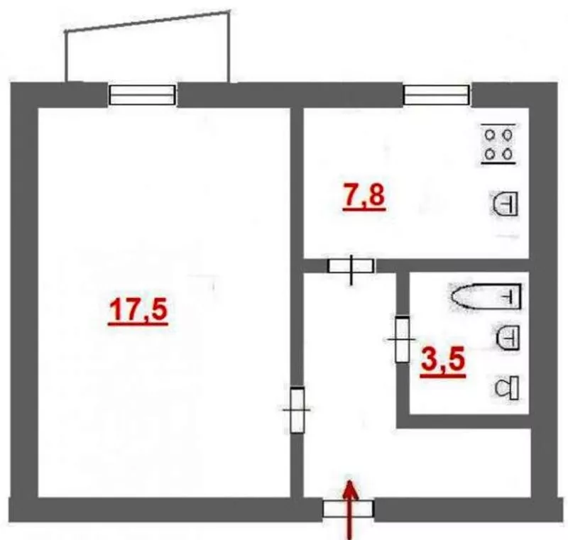Обміняю 1- кімнатну квартиру в Черкасах на 2-3 –кімнатну в Черкасах аб