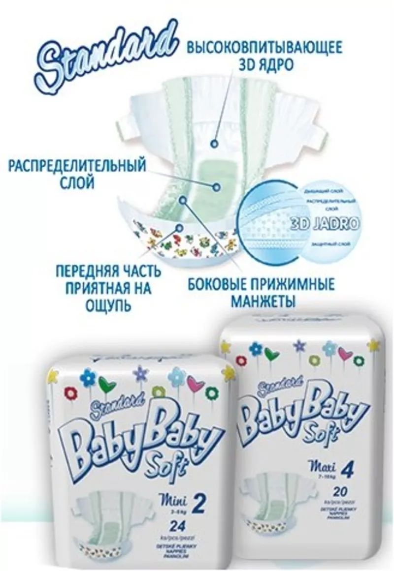 Детские подгузники Baby Baby Soft (Словакия). 5