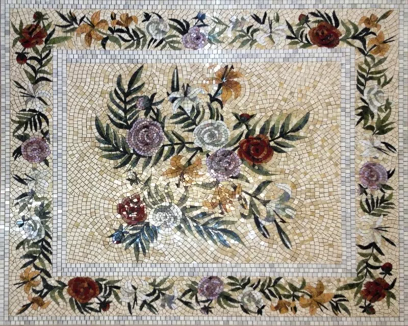 Мозаичные ковры из натурального камня 3