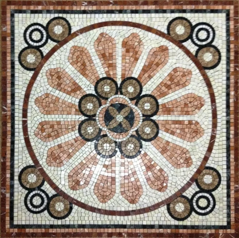 Мозаичные ковры из натурального камня 9