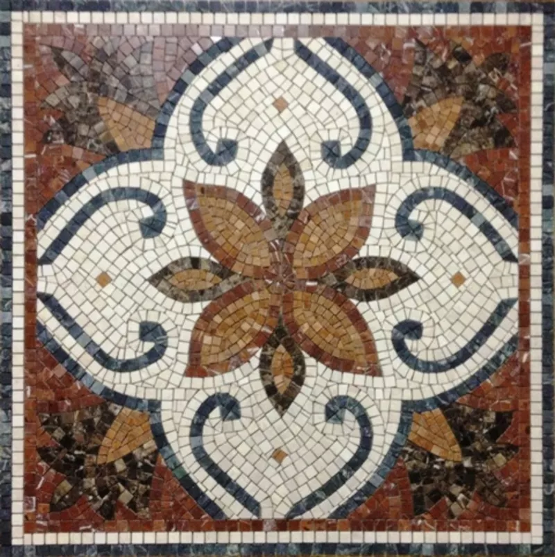 Мозаичные ковры из натурального камня 13
