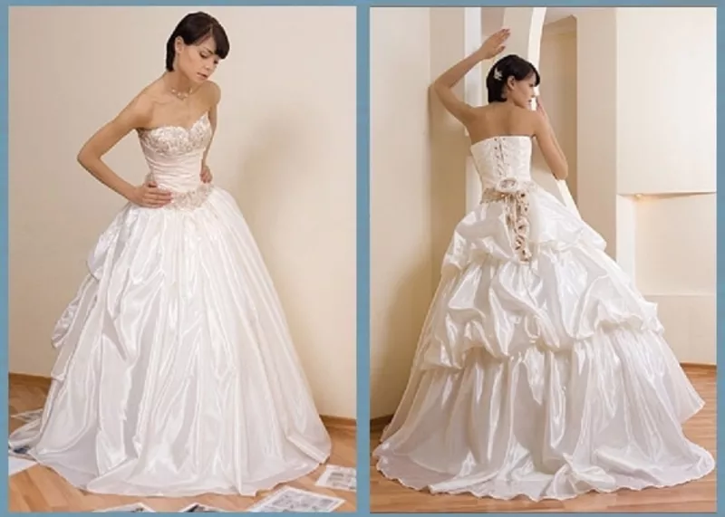 свадебное платье,  цвет- молочый p.42-44